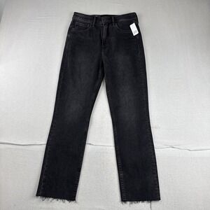 New! Gap Womens Slim Sky High Rise Dark Gray Stretch Ankle Jeans Sz 6 Raw Hem
